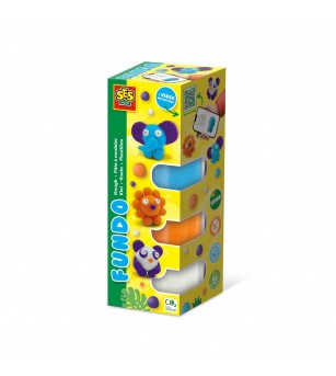 Plastilina colorata vegana FunDo - Animale salbatice (3 x 90 gr - 1 x 40 gr) - Plastilină