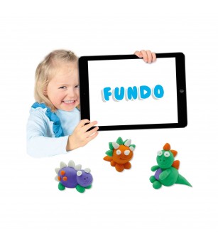 Plastilina colorata vegana FunDo - Dinozauri (3 x 90 gr - 1 x 40 gr) - Plastilină