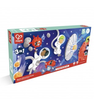 Puzzle pentru copii Aventura in Spatiu (3 in 1) si joc storytelling - Puzzle copii