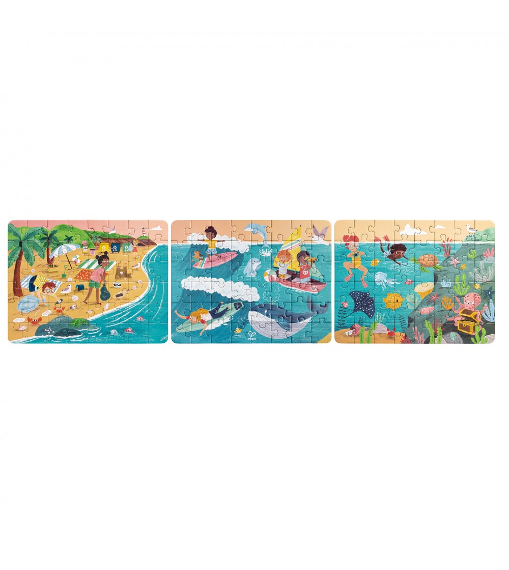 Puzzle pentru copii Prietenii Oceanului (3 in 1) si joc storytelling - Puzzle copii