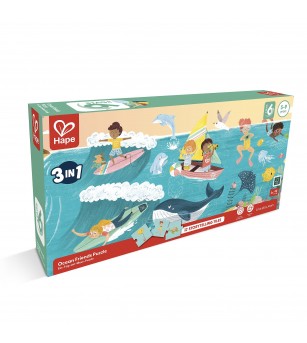 Puzzle pentru copii Prietenii Oceanului (3 in 1) si joc storytelling - Puzzle copii
