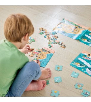 Puzzle pentru copii Prietenii Oceanului (3 in 1) si joc storytelling - Puzzle copii