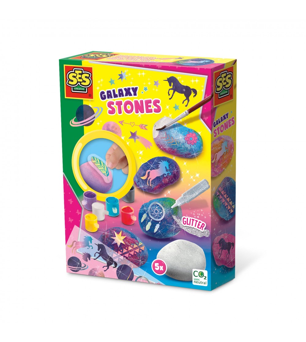 Set creativ - Decoreaza pietre cu tematica Galaxie - Seturi de pictura și desenat