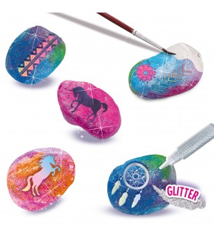 Set creativ - Decoreaza pietre cu tematica Galaxie - Seturi de pictura și desenat