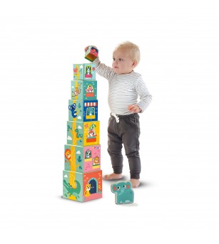 Jucarie de stivuit - Turn cu figurine de animale - Jucării de lemn si Montessori