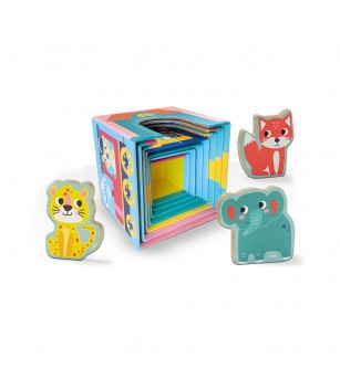 Jucarie de stivuit - Turn cu figurine de animale - Jucării de lemn si Montessori