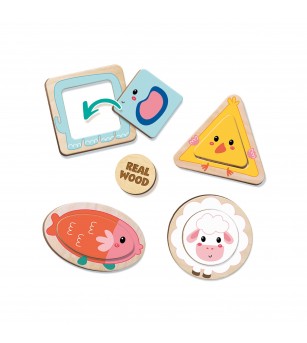 Puzzle din lemn - Doua forme - Puzzle incastru