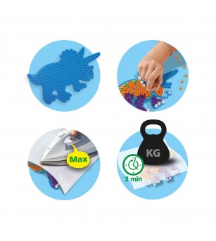 Set creativ Green Beedz – Margele de calcat Triceraptos - Mărgele de călcat