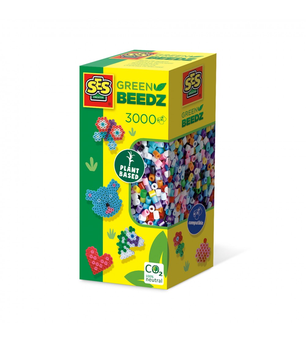 Set margele de calcat culori mixte Green Beedz 3000 bucati - Mărgele de călcat