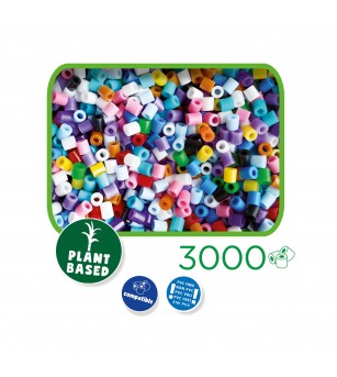 Set margele de calcat culori mixte Green Beedz 3000 bucati - Mărgele de călcat