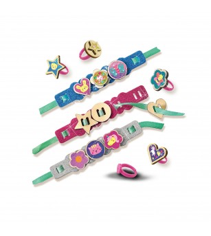 Set creativ - Inele si bratari cu sclipici - Seturi cu mărgele și brățări