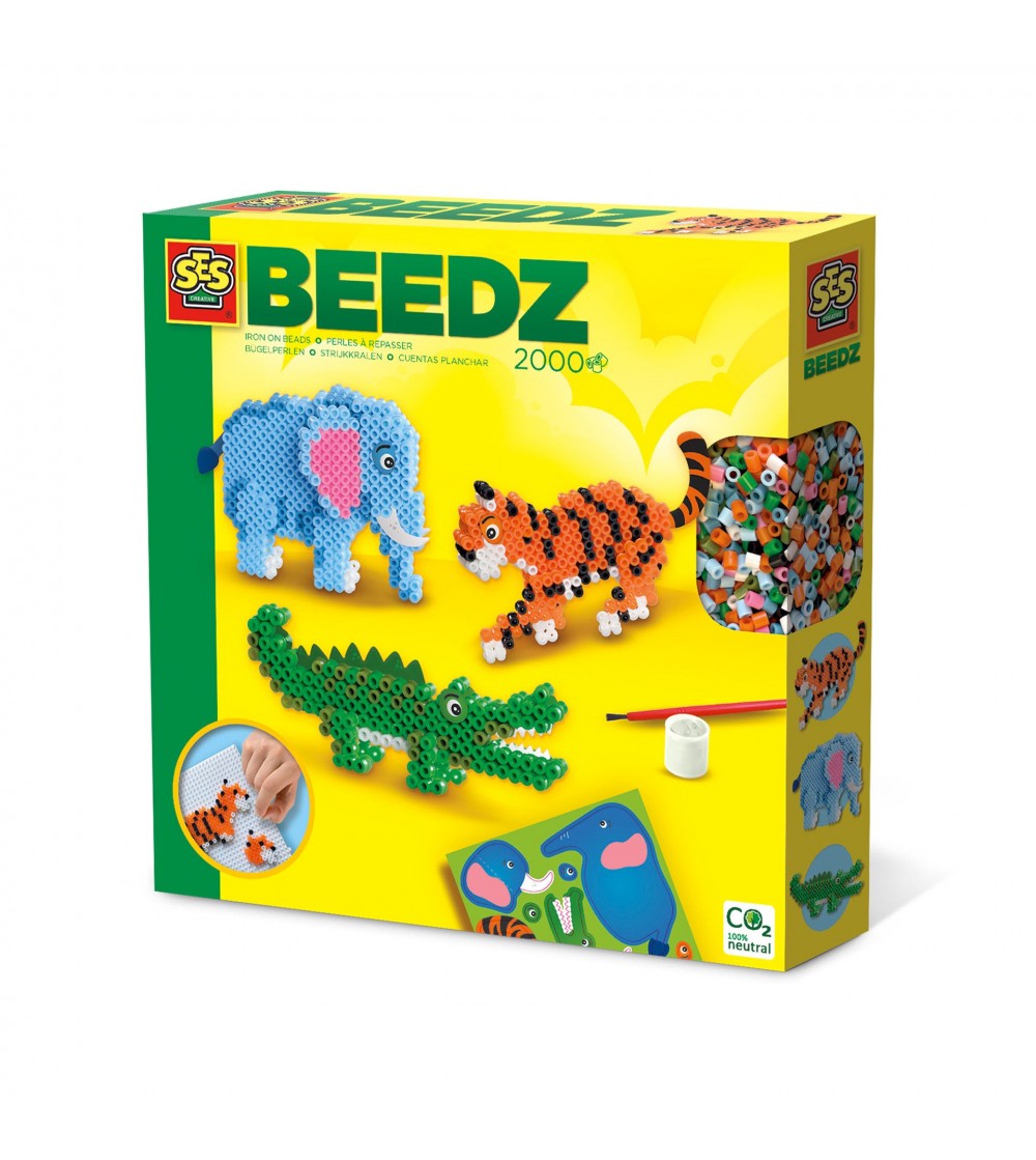 Set creativ Beedz - Margele de calcat Animale din Safari - Mărgele de călcat