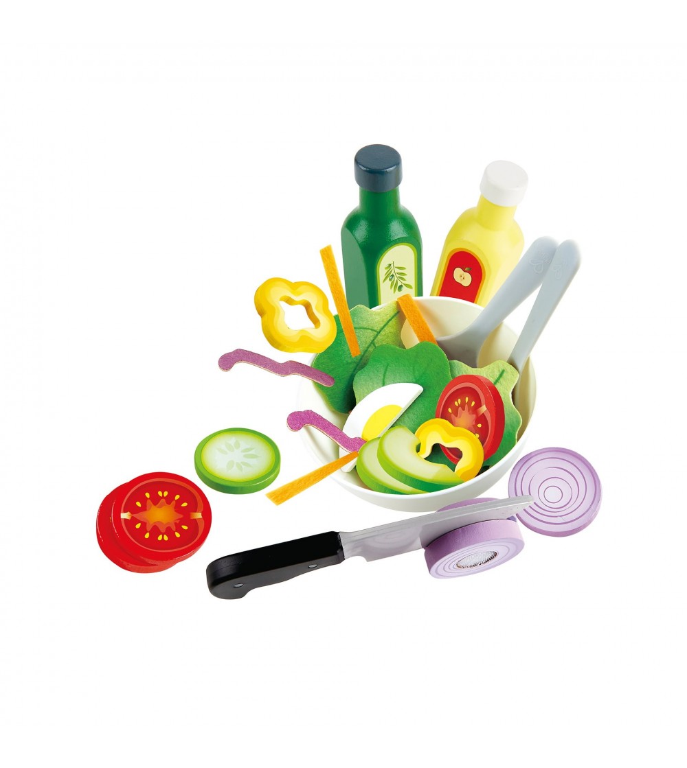 Jucarie din lemn - Set salata (39 piese) - Bucătărie copii