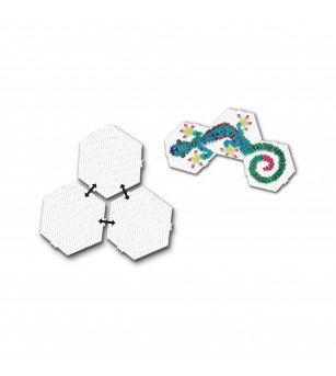 Set placi pentru margelele de calcat Beedz - 3 bucati hexagon - Mărgele de călcat