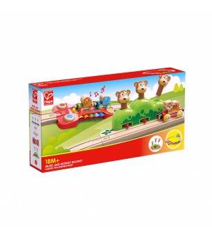 Jucarie din lemn - Sina de tren muzicala Jungla (19 piese) - Vehicule de jucărie