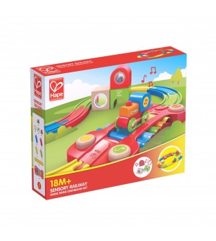 Jucarie din lemn - Sina de tren senzoriala (14 piese) - Vehicule de jucărie Jucarie din lemn - Sina de tren senzoriala (14 piese) - Vehicule de jucărie