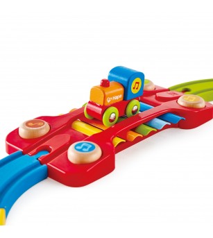 Jucarie din lemn - Sina de tren senzoriala (14 piese) - Vehicule de jucărie Jucarie din lemn - Sina de tren senzoriala (14 piese) - Vehicule de jucărie