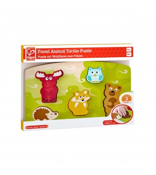 Puzzle din lemn tactil - Animale din padure - Puzzle incastru