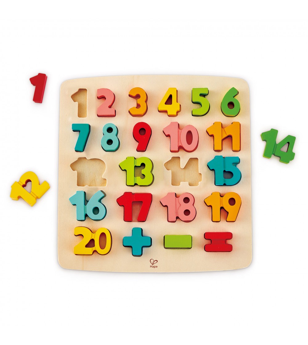Puzzle din lemn - Matematica, numere dolofane - Puzzle incastru