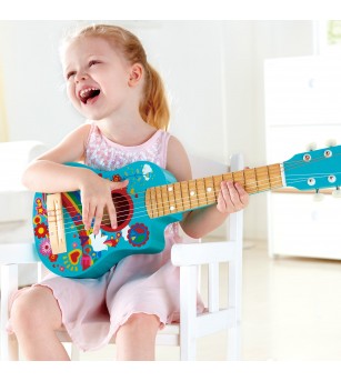 Jucarie din lemn - Chitara cu flori - Chitară copii