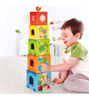 Jucarie de stivuit - Turnul prieteniei - Jucării de lemn si Montessori