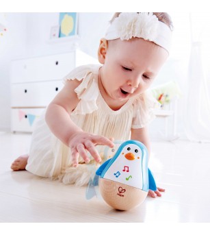 Jucarie din lemn - Pinguin Hopa Mitica - Jucării bebeluși Jucarie din lemn - Pinguin Hopa Mitica - Jucării bebeluși