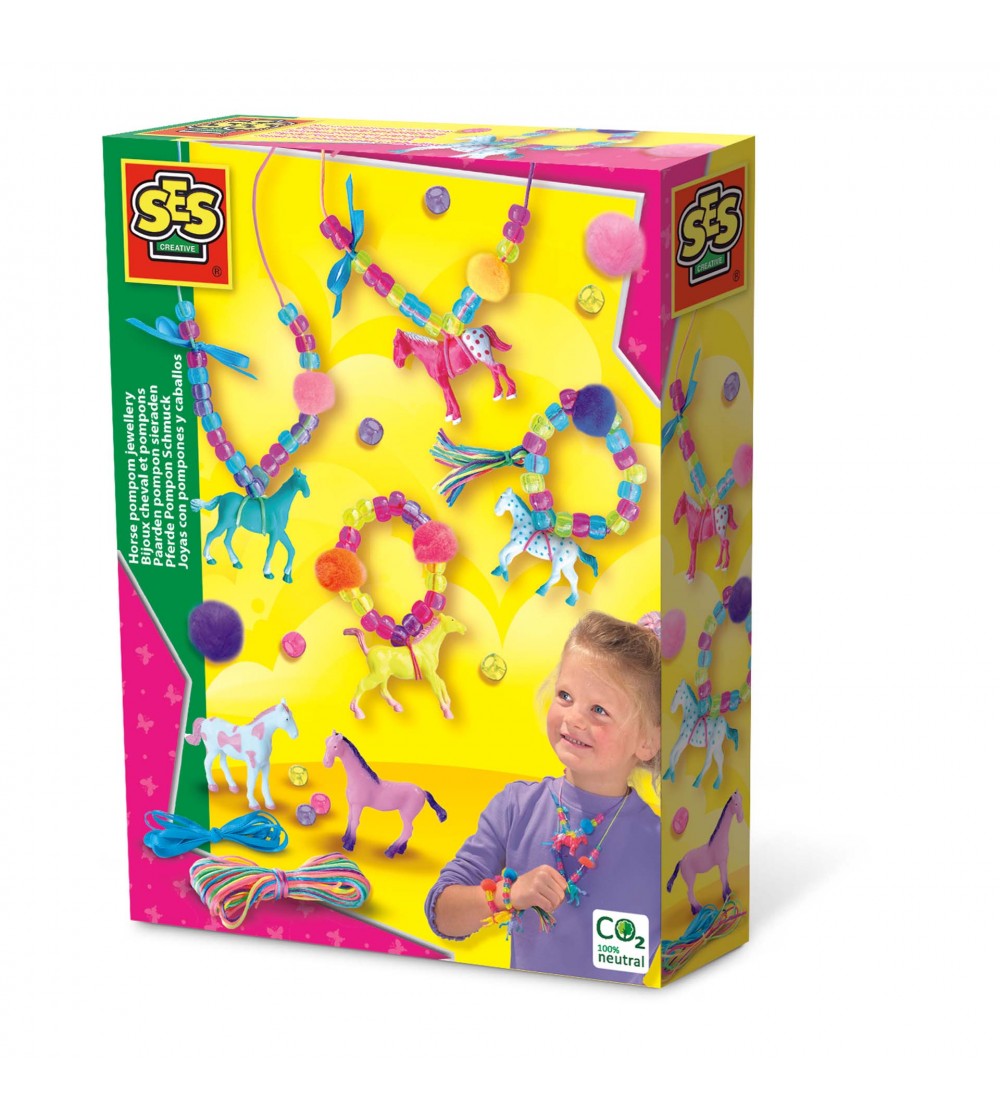 Set creativ - Bijuterii cu pompoane caluti - Seturi cu mărgele și brățări Set creativ - Bijuterii cu pompoane caluti - Seturi cu mărgele și brățări