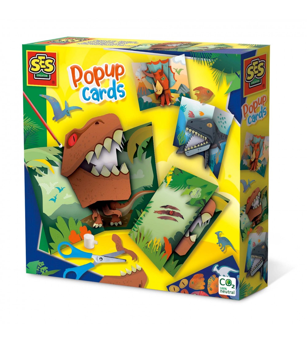 Set creativ - Carduri pop-up dinozauri - Seturi cu hârtie și quilling