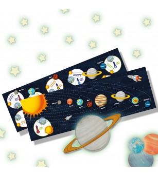 Set autocolante fosforescente cu sistemul solar pentru copii - Seturi cu stickere și colaje