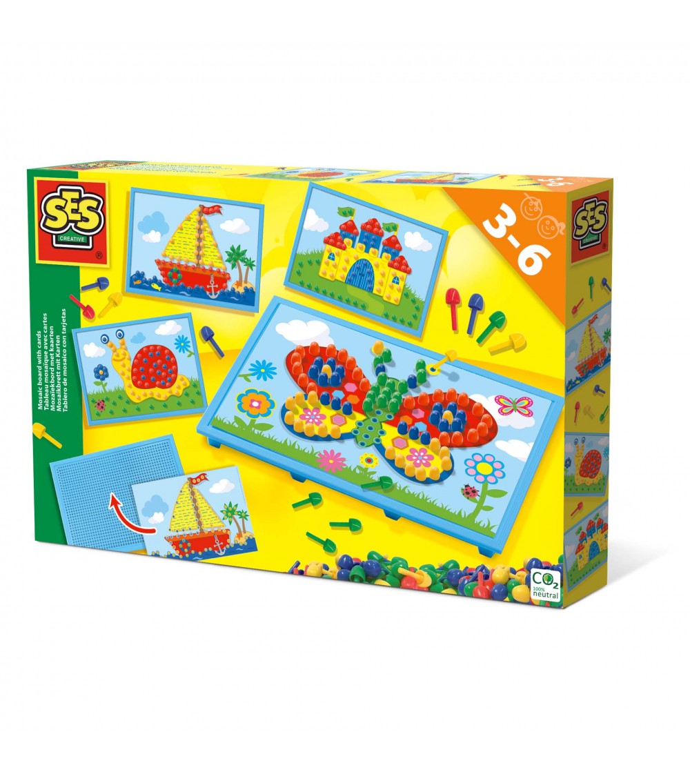 Set creativ de jucarie mozaic - Jucarie Tabla mozaic cu carduri - Mozaic copii