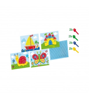 Set creativ de jucarie mozaic - Jucarie Tabla mozaic cu carduri - Mozaic copii