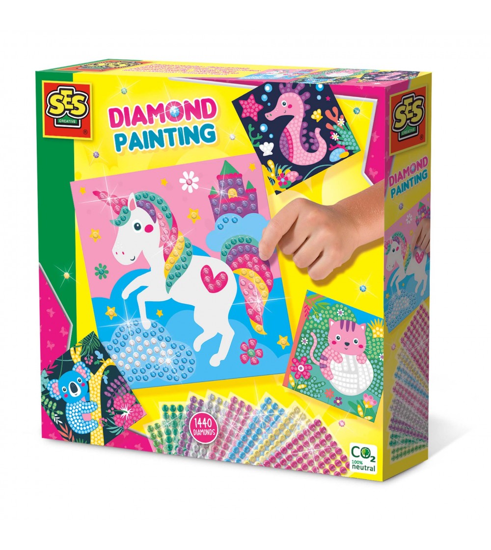 Set creativ de pictura pentru copii cu diamante si animale fericite - Acasa Set creativ de pictura pentru copii cu diamante si animale fericite - Acasa