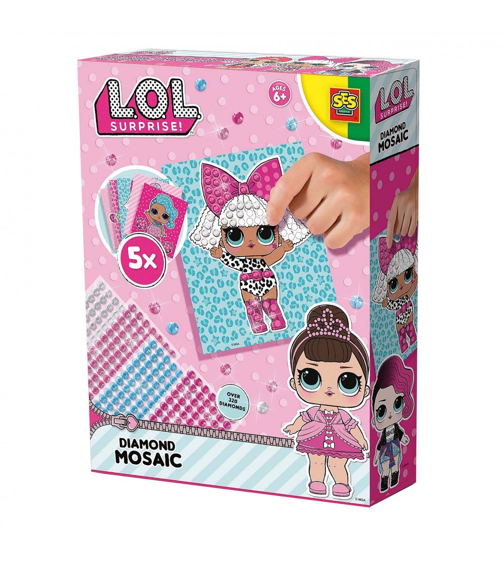 Set de jucarie L.O.L. - Mozaic si abtibilduri cu sclipici si diamante - Seturi cu stickere și colaje Set de jucarie L.O.L. - Mozaic si abtibilduri cu sclipici si diamante - Seturi cu stickere și colaje