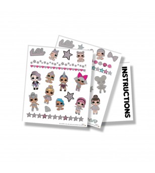 Set L.O.L. de tatuaje stralucitoare pentru copii - Seturi cu stickere și colaje