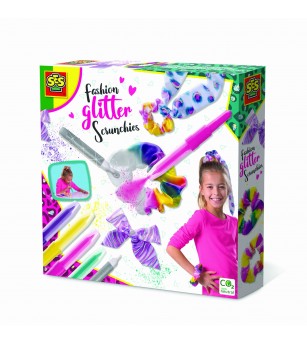 Set creativ - Elastice de par cu sclipici - Figurine de pictat