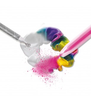 Set creativ - Elastice de par cu sclipici - Figurine de pictat