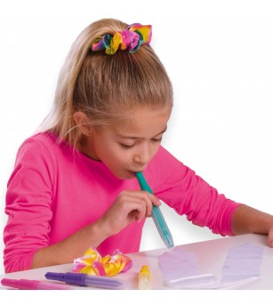 Set creativ - Elastice de par cu sclipici - Figurine de pictat