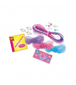 Set creativ pentru copii - Bratari cu margele, sclipici si accesorii decorative - Seturi cu mărgele și brățări