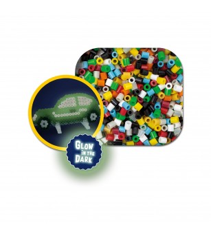 Set creativ Beedz - Margele de calcat Masina Glow in the Dark - Mărgele de călcat