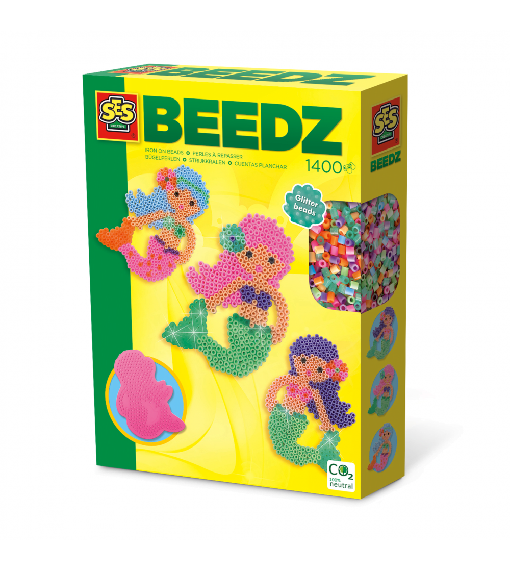Set creativ copii Beedz - Creare sirene cu margele de calcat - Mărgele de călcat