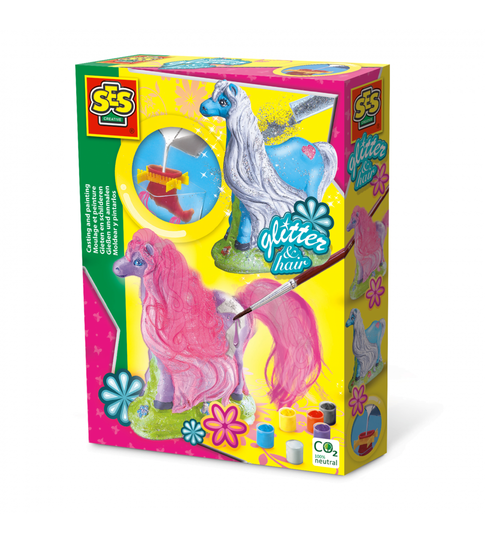 Set creativ mulaj si pictura - Cal cu coama - Figurine de pictat