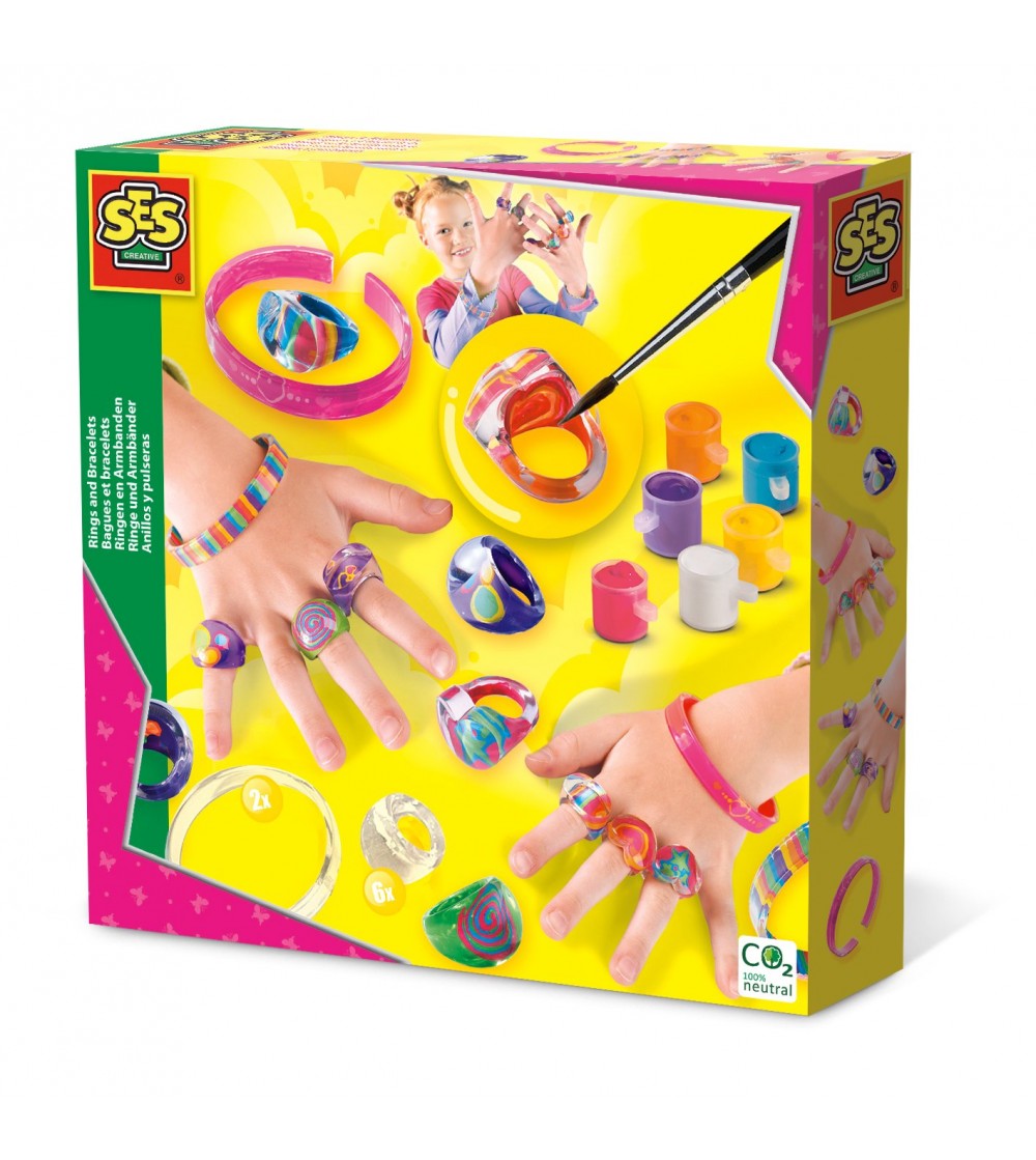 Set creativ pentru copii - Inele si bratari de decorat - Seturi cu mărgele și brățări