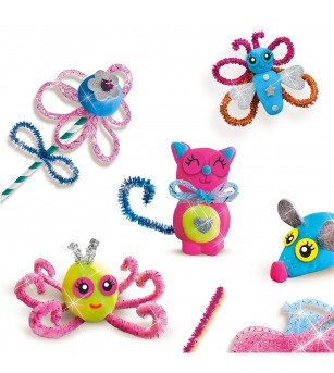 Set copii de creat animale din plastilina cu accesorii si sclipici - Plastilină