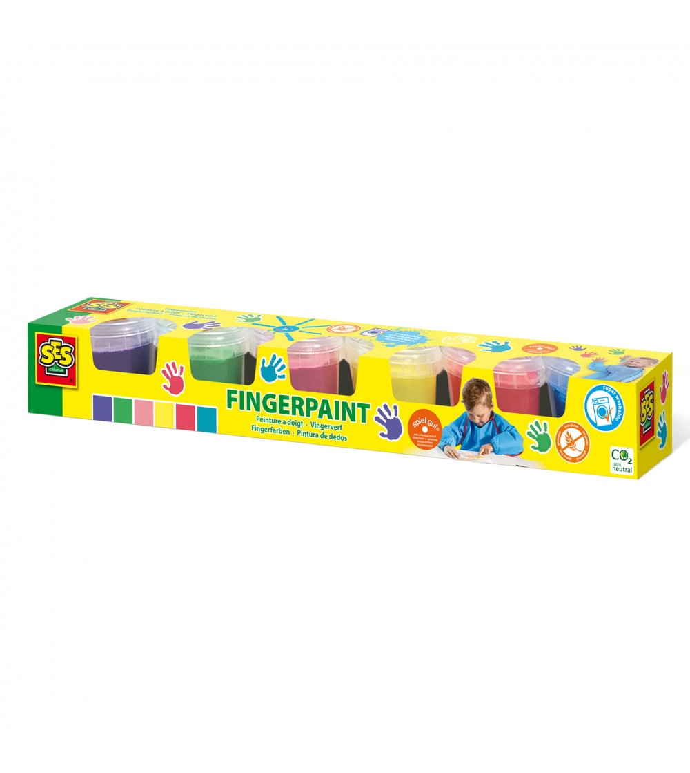 Set acuarele de copii pentru pictat cu degetele 6 x 120 ml - Acuarele, pensule, blocuri de desen