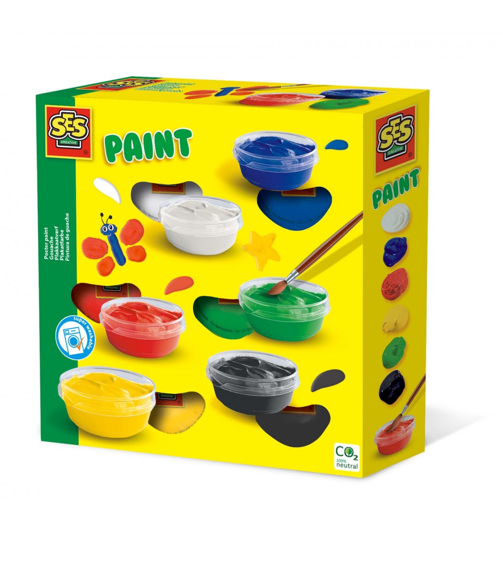 Set acuarele pasta pentru copii (guase) - Acuarele, pensule, blocuri de desen