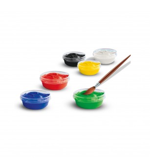 Set acuarele pasta pentru copii (guase) - Acuarele, pensule, blocuri de desen