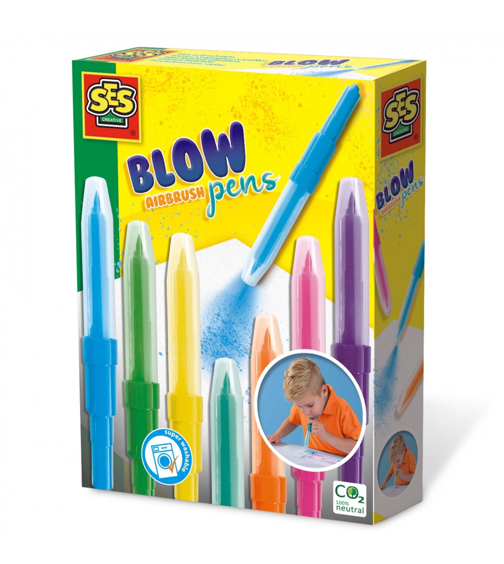 Set de markere colorate cu aerograf pentru copii - Carioci si markere Set de markere colorate cu aerograf pentru copii - Carioci si markere