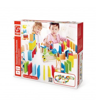 Jucarie din lemn - Domino dinam (100 piese) - Jucării de lemn si Montessori