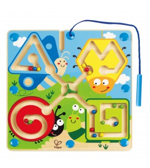 Jucarie din lemn - Labirint magnetic insecte - Jucării