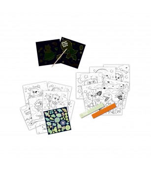 Carte de colorat 3 in 1 pentru copii, cu animale, luminiscenta - Seturi de pictura și desenat Carte de colorat 3 in 1 pentru copii, cu animale, luminiscenta - Seturi de pictura și desenat